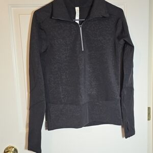 Lululemon Run to Reset Half Zip Jacket Size XSmall Speckle Emboss Black